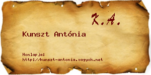 Kunszt Antónia névjegykártya